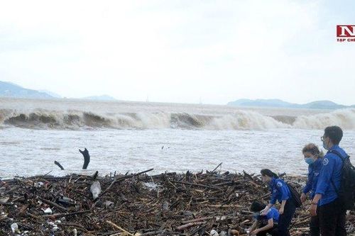 Khánh Hòa: Bãi biển Nha Trang ngập rác sau mưa lũ