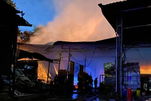 Đang cháy lớn xưởng gỗ ở thành phố Thủ Đức (TP Hồ Chí Minh)