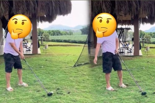 Sao nam Vbiz mặc quần short và đi dép tổ ong nhập hội đánh golf là ai?