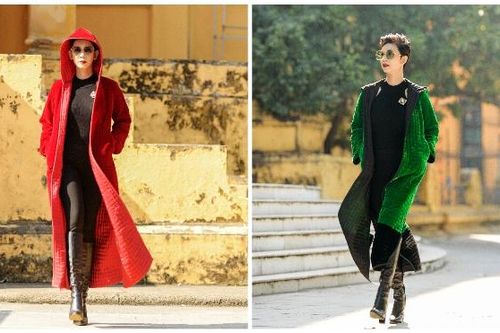 Xuân Lan sành điệu đón Đông về với áo chần bông cá tính của NTK Đức Hùng