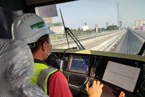 Tàu metro Nhổn - Ga Hà Nội đạt tốc độ 80 km/h ở chế độ vận hành tự động