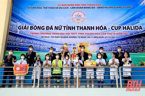 Đội Quảng Xương vô địch Giải bóng đá nữ Đại hội TDTT tỉnh Thanh Hóa lần thứ IX - Cúp Halida