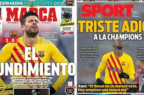 Truyền thông Tây Ban Nha 'đánh' Barca tơi bời khi bị loại khỏi Cúp C1