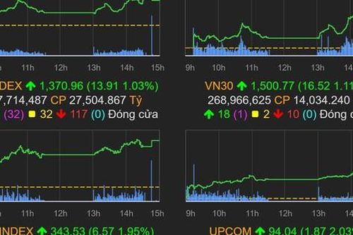 VN-Index tăng gần 16 điểm
