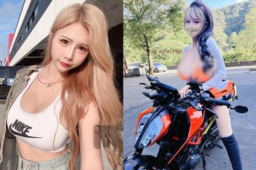 Mỹ nhân 'mặc như không mặc' khoe dáng nóng bỏng bên xe phân khối lớn