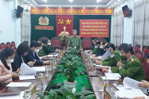 Đoàn công tác của Ủy ban Quốc phòng và An ninh Quốc hội làm việc với Công an tỉnh