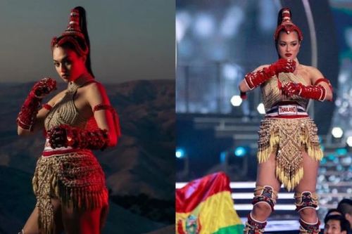 Hoa hậu Hoàn Vũ Thái Lan nặng 71 kg tự tin sải bước tại đêm bán kết Miss Universe