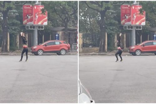 Gái xinh vô tư nhún nhảy giữa đường phố Hà Nội khiến dư luận tranh cãi dữ dội