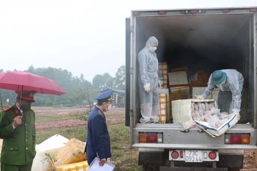 Quảng Bình: Tiêu hủy gần 2,5 tấn sản phẩm động vật các loại