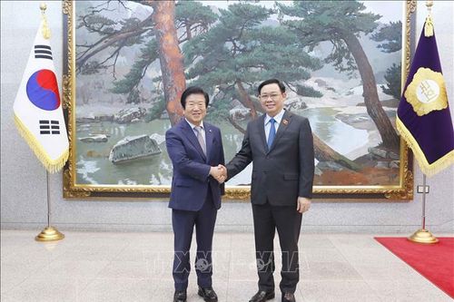 Chủ tịch Quốc hội Vương Đình Huệ gặp Chủ tịch Quốc hội Hàn Quốc Park Byeong Seok