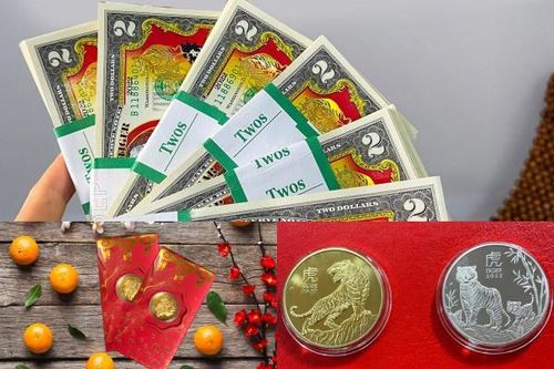 Lì xì, tiền in hình hổ bung hàng đón Tết Nhâm Dần 2022