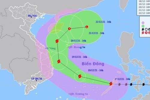 Bão Rai đã đi vào Biển Đông với cường độ rất mạnh