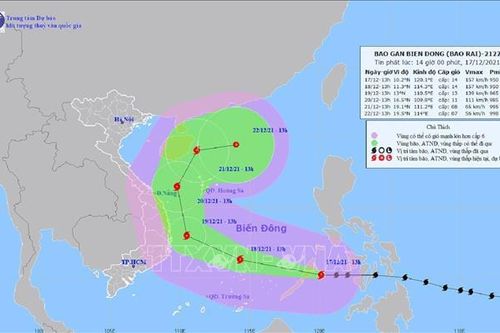 Bão Rai đi vào Biển Đông, trở thành cơn bão số 9