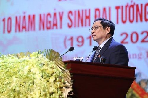 Thủ tướng Phạm Minh Chính dự lễ kỷ niệm 110 năm ngày sinh Đại tướng Võ Nguyên Giáp