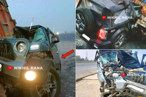 SUV nội địa Ấn Độ đâm nát bét trên cao tốc, hành khách chỉ bị thương nhẹ