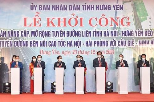 Thủ tướng dự khởi công 2 dự án giao thông trọng điểm tỉnh Hưng Yên