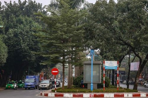 Dải phân cách rộng khiến đường Hoàng Quốc Việt dễ ùn tắc