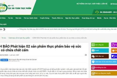 Phát hiện 2 sản phẩm thực phẩm bảo vệ sức khỏe 'bổ thận' có chứa chất cấm