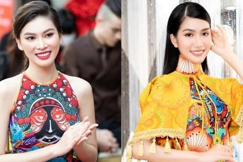 Á hậu Phương Anh - Ngọc Thảo mang không khí Tết đến sớm với trang phục áo dài rực rỡ
