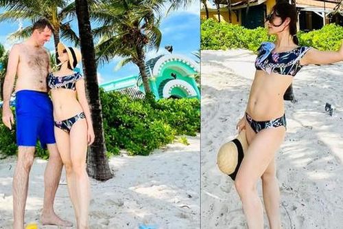 Diễn viên Lan Phương tung ảnh bikini khoe body 'cực ngọt' bên chồng Tây