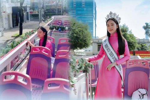 Hoa hậu 13 tuổi diễu hành trên xe buýt 2 tầng tại TP.HCM bị nhận xét làm 'lố'