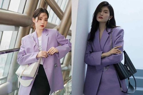 Đụng hàng món đồ 'tím lịm tìm sim' với siêu mẫu chân dài, Âu Dương Na Na vẫn khiến dân tình mê như điếu đổ