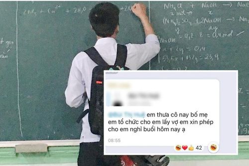 Nam sinh đưa ra lý do xin nghỉ học không thể nào chính đáng hơn khiến cô giáo nhất định đồng ý
