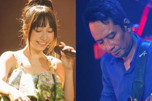 Mỹ Anh trình diễn ấn tượng trên đài KBS, nhạc sĩ Anh Quân đệm đàn cho con gái