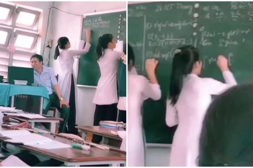 Cho học sinh lên bảng làm bài, thầy giáo âm thầm mở đoạn video này khiến dân mạng tranh cãi