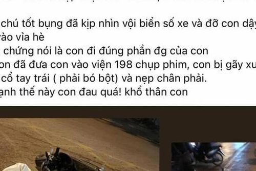 Nghệ sĩ Thu Quế 'truy tìm' người lái xe khiến con trai bị gãy xương quay cổ tay trái