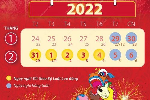 Lịch Nghỉ Tết Nguyên đán Nhâm Dần 2022