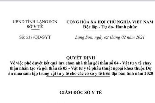 Sở Y tế Lạng Sơn: Bất thường về những gói thầu bạc tỷ trong công tác đầu tư mua sắm công