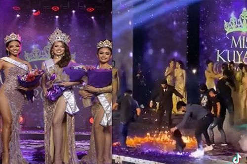 Sân khấu bốc cháy trong đêm chung kết hoa hậu ở Philippines