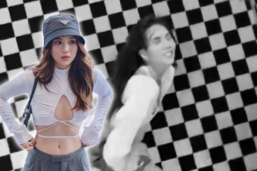 Phản ứng đáng yêu của Ngọc Trinh khi sai vũ đạo trong hậu trường clip nhảy khoe vòng eo siêu 'mlem'