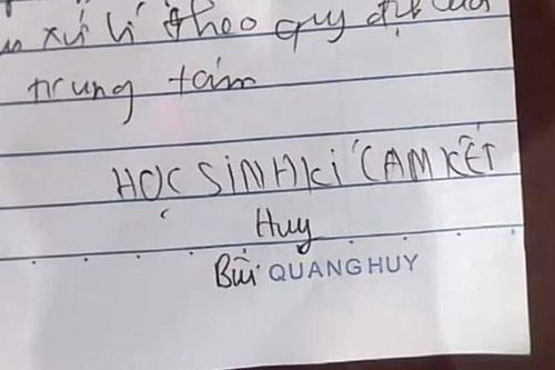 Viết bản cam kết đến phần ký tên thì hết giấy, nam sinh gặp ngay sự trùng hợp đến ngỡ ngàng