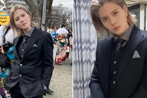 Vẻ đẹp phi giới tính của cô gái Nhật Bản diện suit đen siêu ngầu trong lễ trưởng thành
