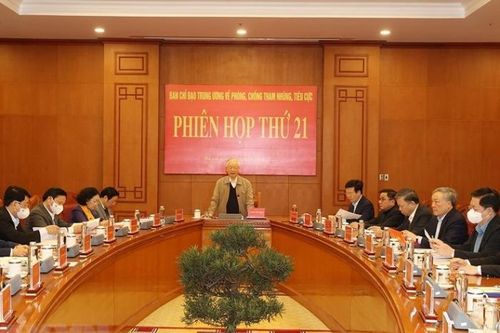 Tổng Bí thư chủ trì họp Ban Chỉ đạo Trung ương về phòng, chống tham nhũng, tiêu cực
