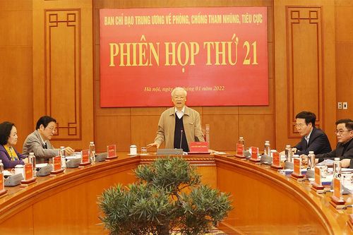 Tổng Bí thư Nguyễn Phú Trọng chủ trì Phiên họp thứ 21 Ban Chỉ đạo Trung ương về phòng, chống tham nhũng, tiêu cực