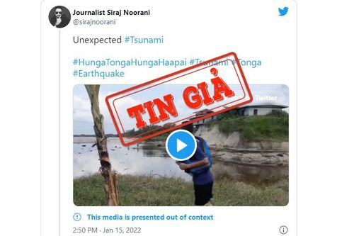 Video sóng thủy triều ở Indonesia bị chú thích sai thành sóng thần
