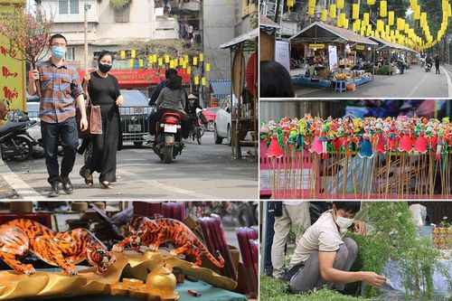 Hòa mình vào không khí đón Tết Nhâm Dần 2022 trên phố bích họa Phùng Hưng