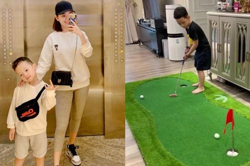Con trai Ly Kute 6 tuổi đã chơi môn thể thao quý tộc, xem cậu nhóc trổ tài ai cũng tấm tắc