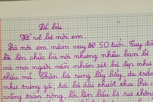Làm văn kể về người thân, HS lớp 2 khiến dân tình cười ngất khi kể lại lần lén nghe ông bà nội trò chuyện