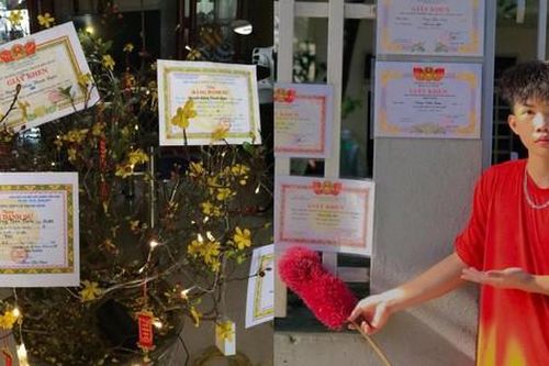 Không chỉ treo giấy khen lên cây cảnh, teen còn khoe thành tích với cách thức 'bá đạo' này