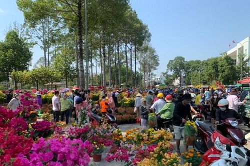 Chợ hoa xuân giảm giá giờ cuối nhằm hút khách mua