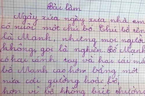 Bài văn tả bố khiến dân mạng cười ngất: 'Nhà em nuôi một chú bố, xung quanh ai mất gì cũng đến hỏi'