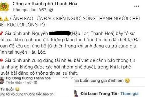 Dựng chuyện một lao động tử vong ở Đài Loan để lừa đảo kêu gọi từ thiện