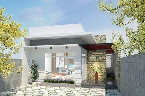 Nhà ống 1 tầng 5x20m chuẩn tỉ lệ vàng, sân vườn như chốn nghỉ dưỡng