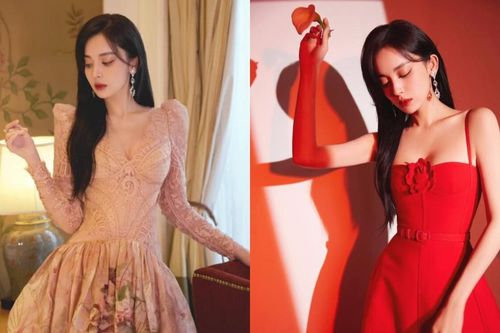 Cổ Lực Na Trát gây sốt với hai tạo hình trong cùng sự kiện: Hồng mong manh hay đỏ quyến rũ cuốn hút hơn?