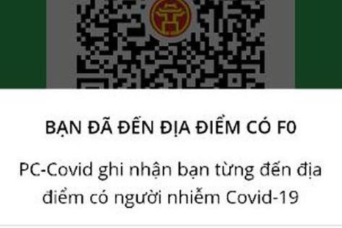 PC-COVID có thêm tính năng tự động cảnh báo nguy cơ người dùng tiếp xúc F0