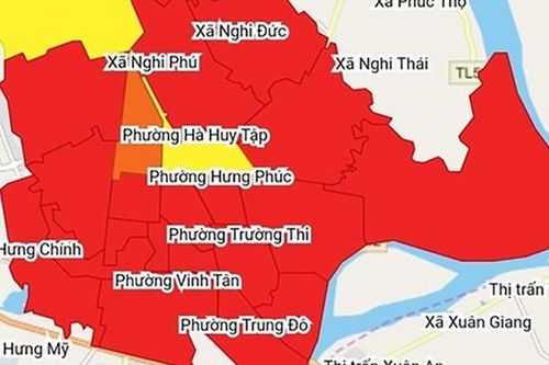 22/25 xã, phường ở TP Vinh phủ đỏ về cấp độ dịch Covid-19